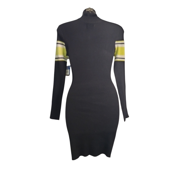 Arizona Jean Co Sweater Dress Women's Black 1/4 Zipper Stretch Comfy Size S NWT - Picture 2 of 7